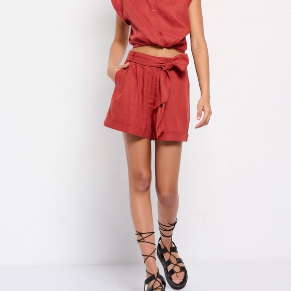 Rachel Pally Red Suzy Shorts - Picture 1 of 6